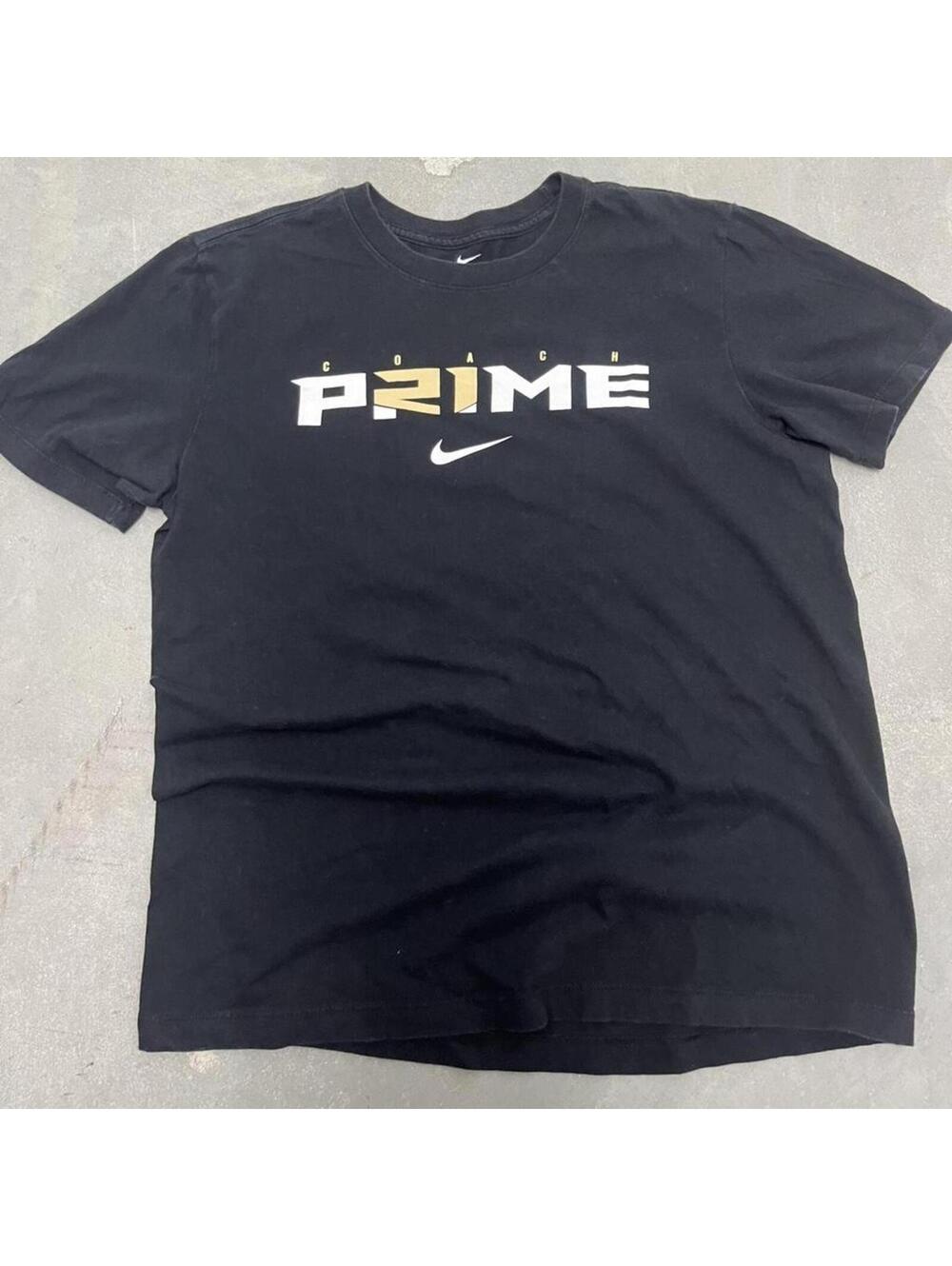 Nike Coach Prime Graphic T Shirt Black Deion Sanders Tee Mens Medium
